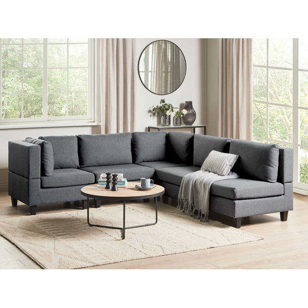 Beliani UNSTAD - Modulaire Sofa-Grijs-Polyester