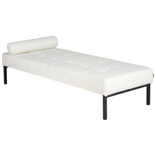 Beliani CHINON - Chaise longue-Wit-Bouclé