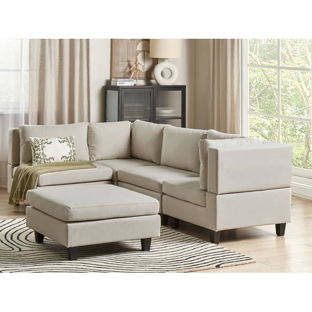 Beliani UNSTAD - Modulaire Sofa-Beige-Polyester