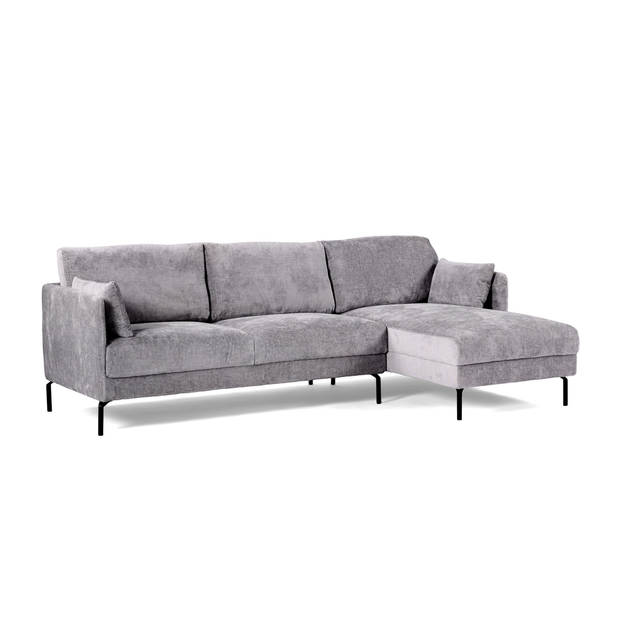 Giga Meubel - Chaise Longue Bank Grijs - 3-Zits Rechts - 255x157x85cm - Pablo