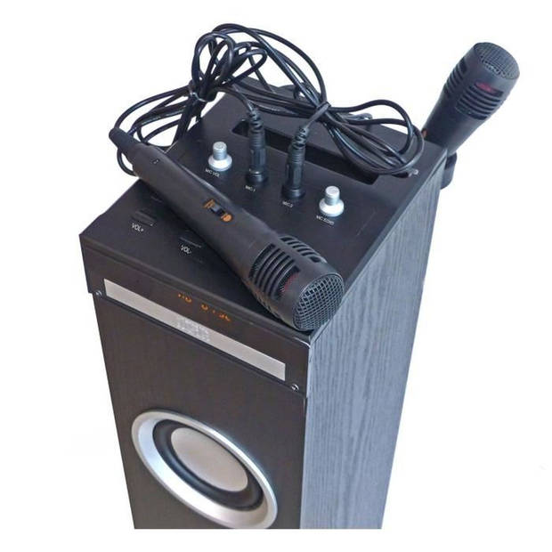 INOVALLEY HP49CD - bluetooth geluidstoren - cd speler en karaoke functie - 100w - fm radio - usb poort - aux-in ingang