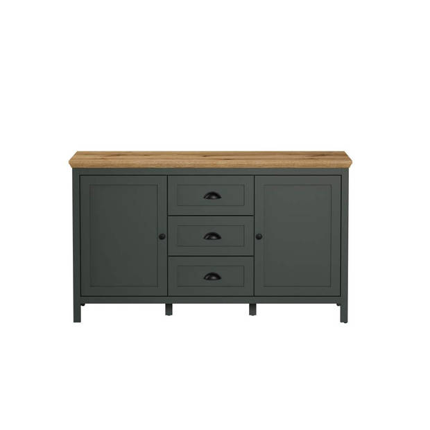 Stanton dressoir groen, eik decor.