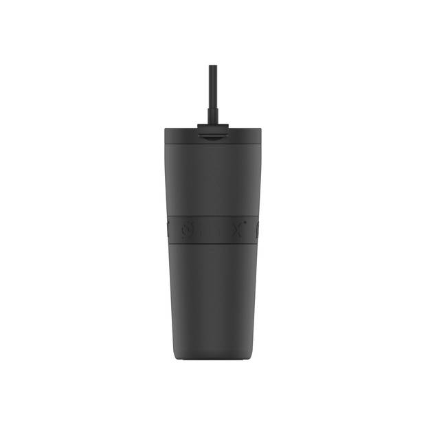 ONYX Drinkfles met Rietje 700ML - Waterfles voor Kinderen & Volwassenen - Thermosbeker Travel Mug - Zwart