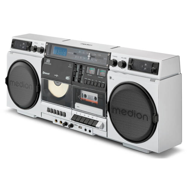 LIFE® P66538 Retro boombox DAB+/PLL-UKW radio Bluetooth® 5.1 voor afspelen smartphone…