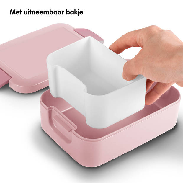 Sigma home broodtrommel + 2x drinkbeker - roze