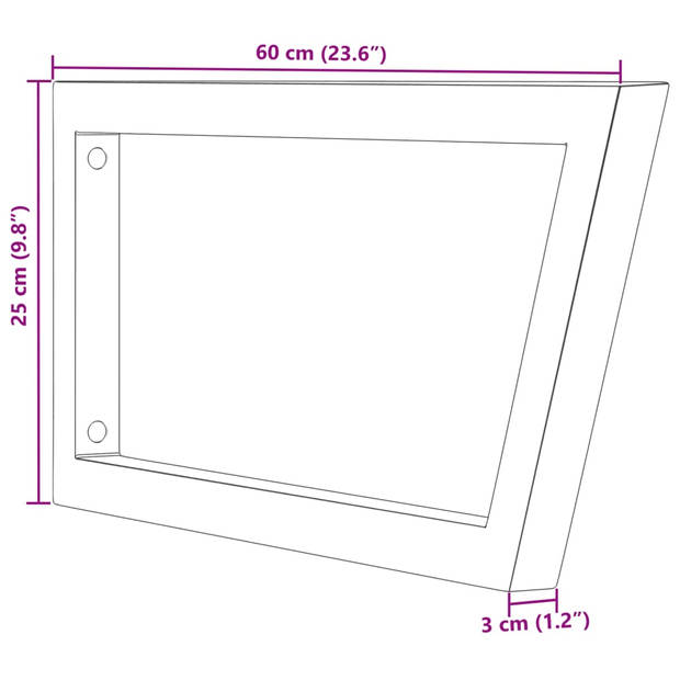 vidaXL Wandbeugels voor wasbak 2 st trapezium staal zwart