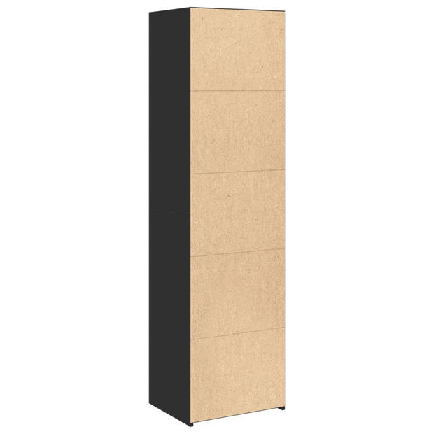 vidaXL Hoge kast 50x41x185 cm bewerkt hout zwart