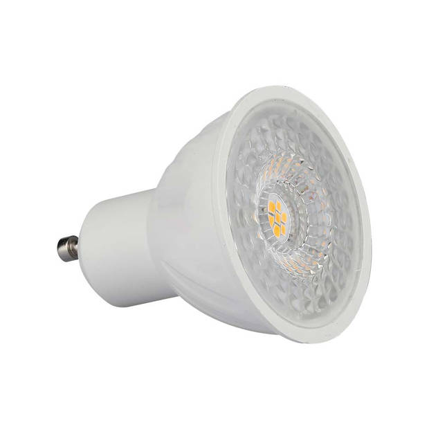 V-TAC VT-247-N LED Spots - GU10 Lens 110° - Samsung - IP20 - Wit - 6 Watt - 445 Lumen - 4000K - 5 Jaar