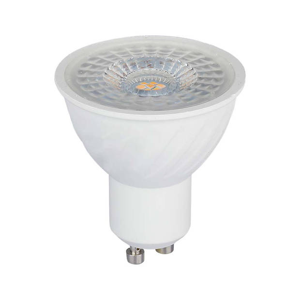 V-TAC VT-247-N LED Spots - GU10 Lens 110° - Samsung - IP20 - Wit - 6 Watt - 445 Lumen - 4000K - 5 Jaar