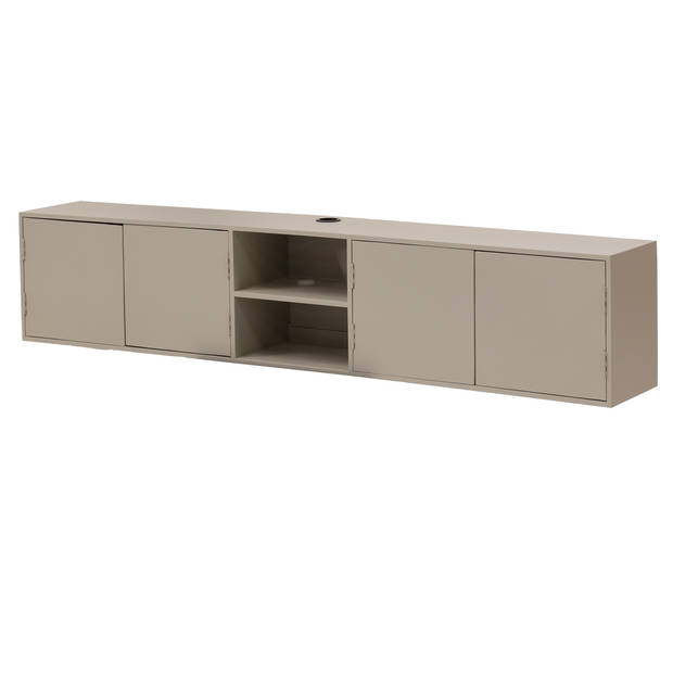 Giga Meubel - Tv-Meubel Taupe Mangohout - 4-Deurs - 200x30x40cm - Loiza