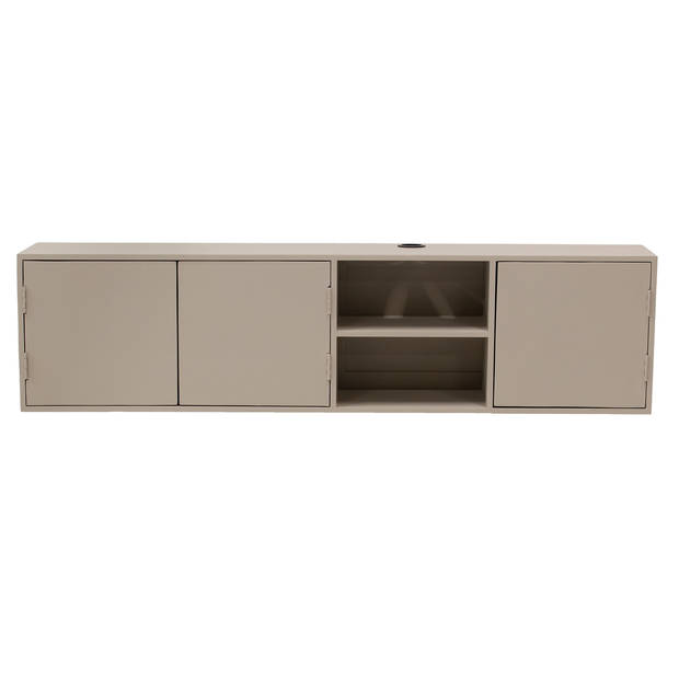 Giga Meubel - Tv-Meubel Taupe Mangohout - 3-Deurs - 160x30x40cm - Loiza