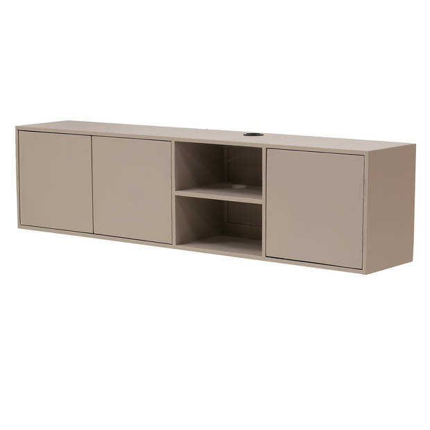 Giga Meubel - Tv-Meubel Taupe Mangohout - 3-Deurs - 160x30x40cm - Loiza