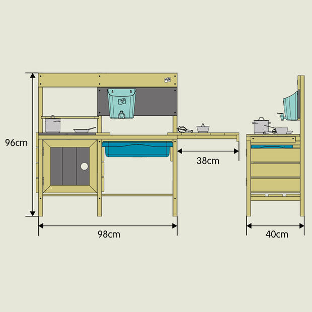 TP Toys - Complete Deluxe Houten Speelgoedkeuken - TP612