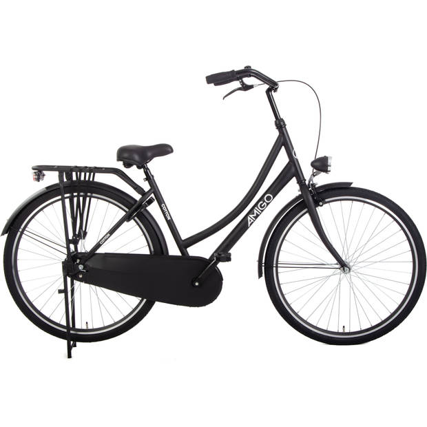 AMIGO Omafiets Cotton omafiets 28 Inch 50 cm Dames Terugtraprem Matzwart