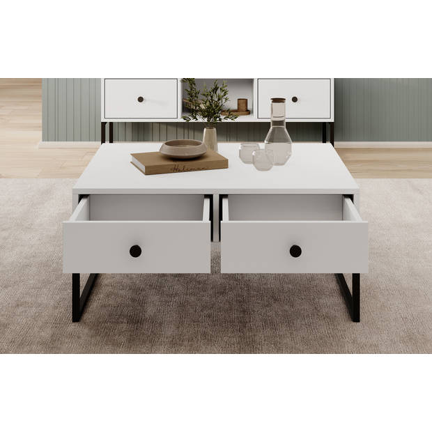 Meubella Salontafel Lyndall - Wit - 77 cm