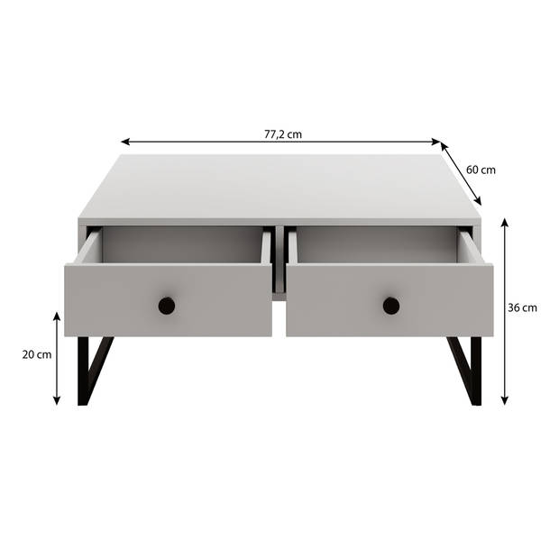 Meubella Salontafel Lyndall - Beige - 77 cm