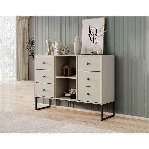 Meubella Dressoir Lyndall - Beige - 115 cm