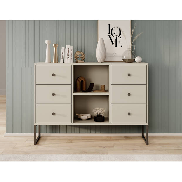 Meubella Dressoir Lyndall - Beige - 115 cm