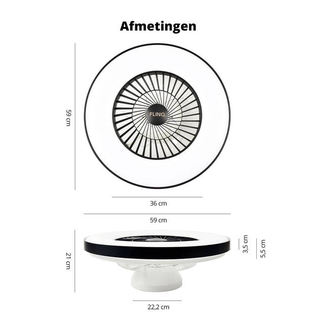 FlinQ Slimme RGB Plafondventilator