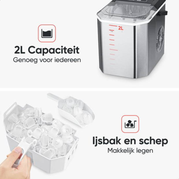 Kitchenwell IJsblokjesmachine - 1.3L