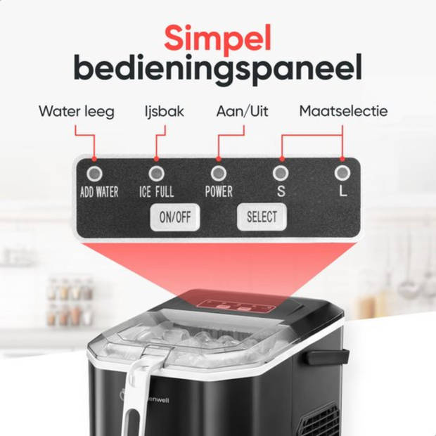 Kitchenwell IJsblokjesmachine – 1.3L