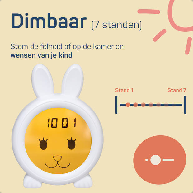 Slaaptrainer Konijn, nachtlampje en wekker - Vroege Vogeltjes