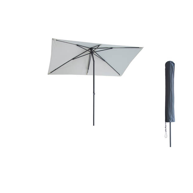 Kopu® Leon Parasol Rechthoek 150x250 cm - Balkonparasol met Hoes - Creme