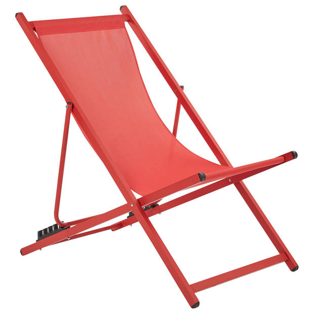 Beliani LOCRI II - Tuinligstoel-Rood-Aluminium