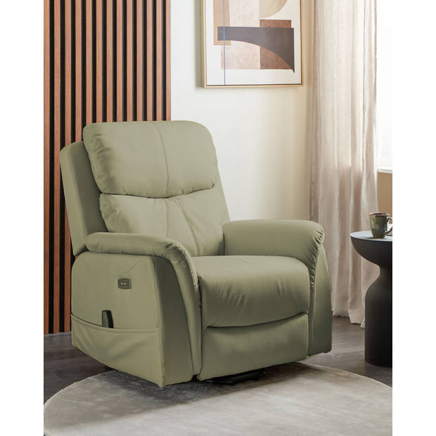 Beliani GLORIE - TV-fauteuil-Groen-Kunstleer