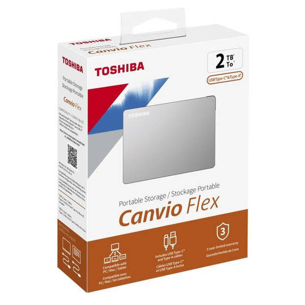 TOSHIBA - Externe harde schijf - Canvio Flex - 2TB - USB 3.2 / USB-C - 2.5 (HDTX120ESCAA)