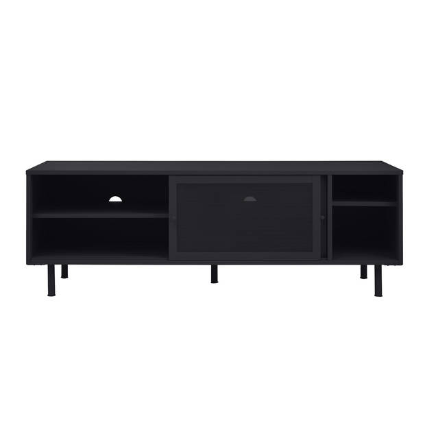 Giga Living - Tv-Meubel Metaal Zwart - Schuifdeuren - 6-Vakken - 45x160x55cm - Veep