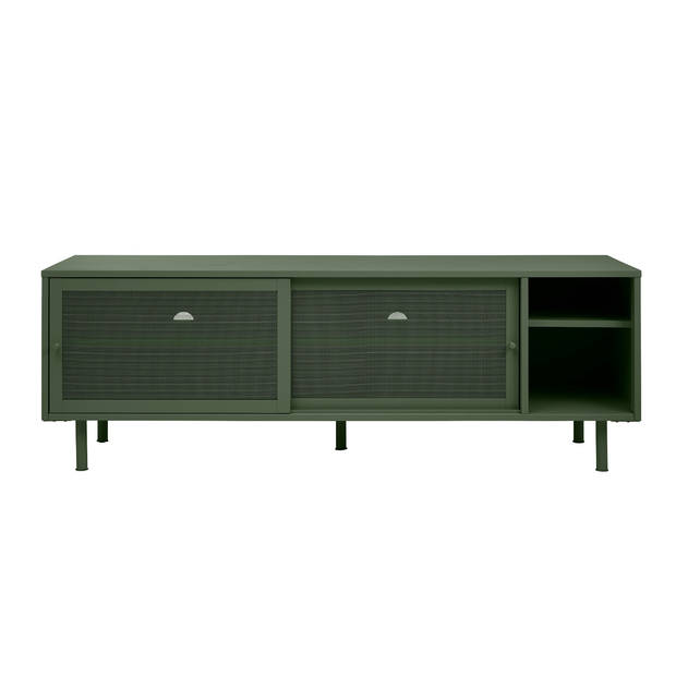 Giga Living - Tv-Meubel Metaal Groen - Schuifdeuren - 6-Vakken - 45x160x55cm - Veep