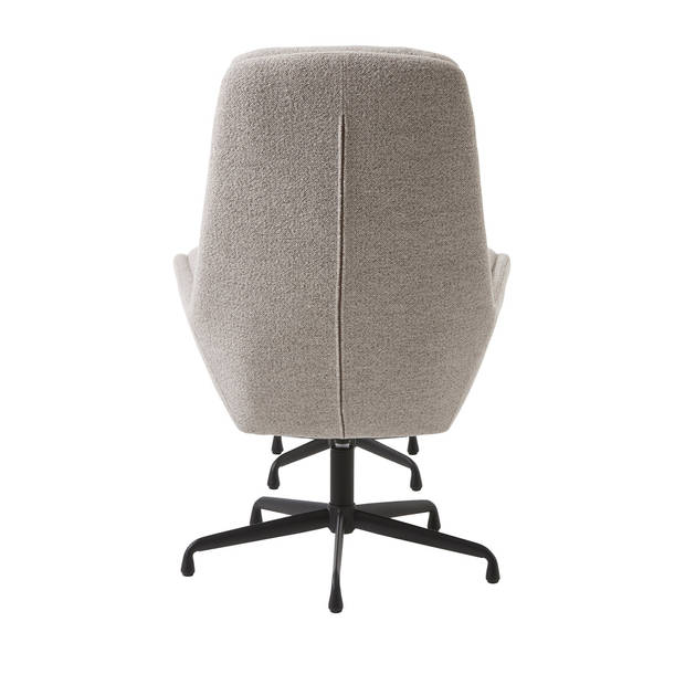 Giga Living - Fauteuil Bouclé Taupe/Zwart - Voetenbank - 70x77x110cm - Sifton