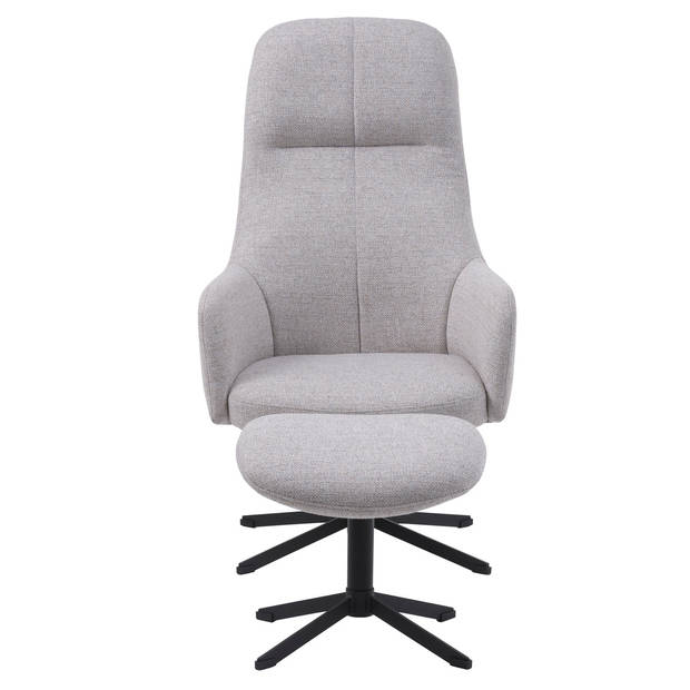 Giga Living - Fauteuil Naturel - Incl. Voetenbank - 67x78x116,5cm - Manning