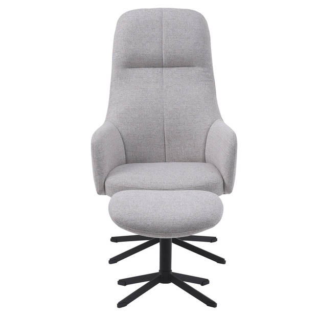 Giga Living - Fauteuil Naturel - Incl. Voetenbank - 67x78x116,5cm - Manning