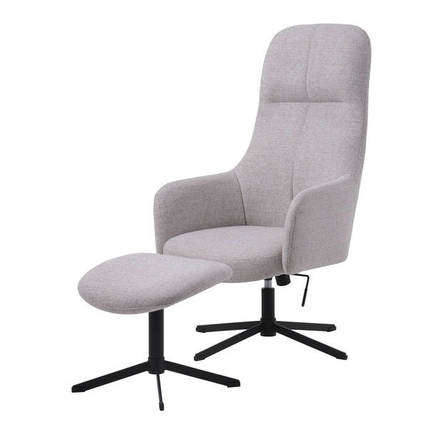 Giga Living - Fauteuil Naturel - Incl. Voetenbank - 67x78x116,5cm - Manning