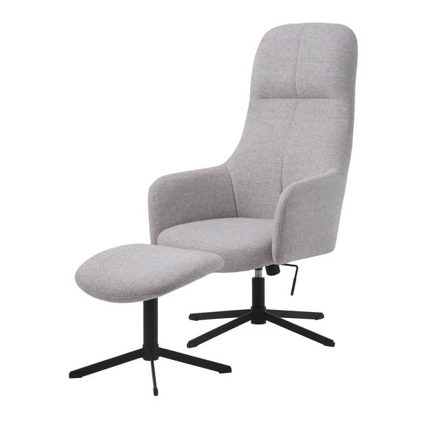 Giga Living - Fauteuil Naturel - Incl. Voetenbank - 67x78x116,5cm - Manning