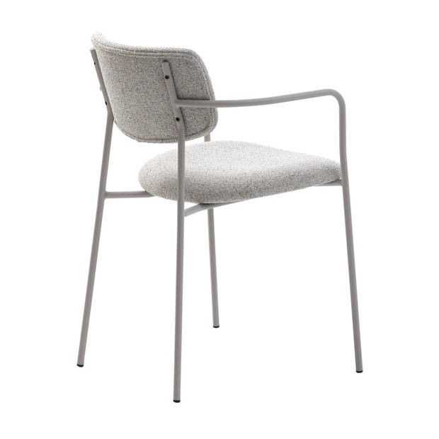 Giga Living - Eetkamerstoel Off White Stof - 53,5x55x77cm - Zama