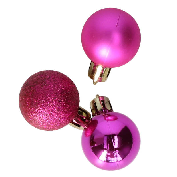 Christmas Decoration kerstballen - 20x st - 4 cm - fuchsia roze - Kerstbal