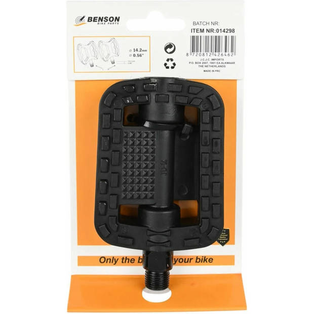 Benson Fiets Pedaalset - Anti-slip - Met Reflectoren - 14 mm - Schroefdraad - Fietspedalen / trappers