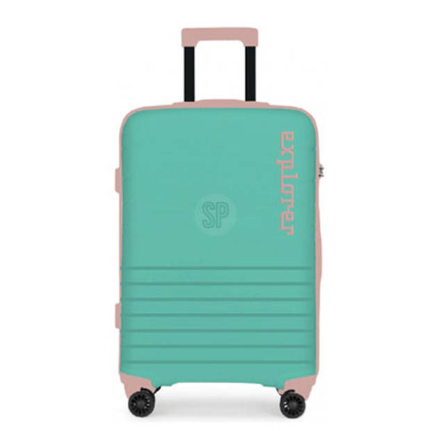 Cabine handbagage reis trolley koffer - zwenkwielen - 34 x 22 x 52 cm - 30 liter - mintgroen/roze - Handbagage koffers