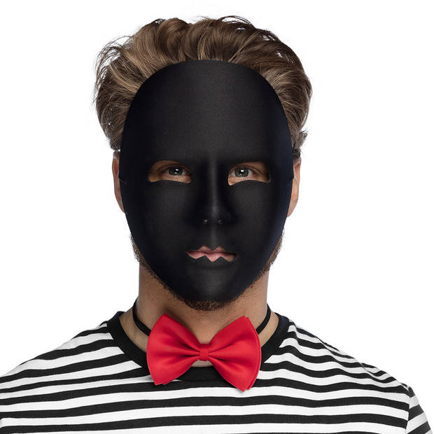 Boland Verkleed oogmasker Mime - zwart - volwassenen - mime/themafeest - Verkleedmaskers