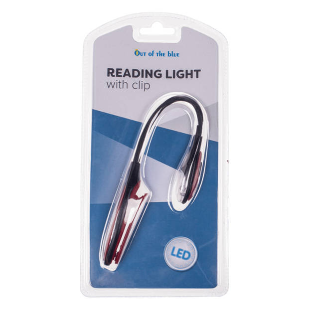 Out of the Blue LED Leeslamp met klem - wit - 16 cm - incl. batterijen - 2 leds - boek lezen - Klemlampen