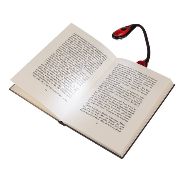 Out of the Blue LED Leeslamp met klem - wit - 16 cm - incl. batterijen - 2 leds - boek lezen - Klemlampen