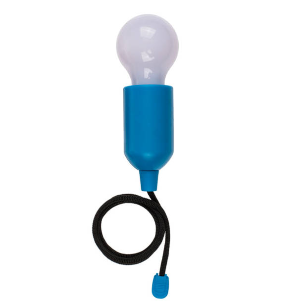 Out of the Blue Treklamp LED licht - kunststof - blauw - 15 cm - met koord van 90 cm - Hanglampen
