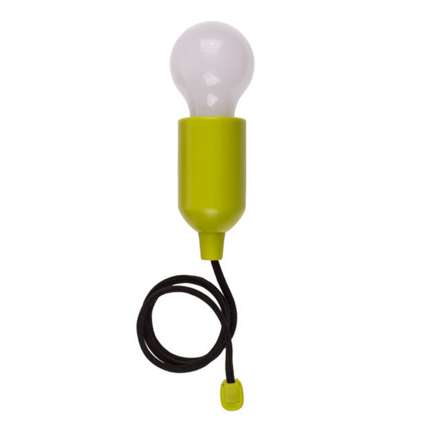 Out of the Blue Treklamp LED licht - kunststof - groen - 15 cm - met koord van 90 cm - Hanglampen