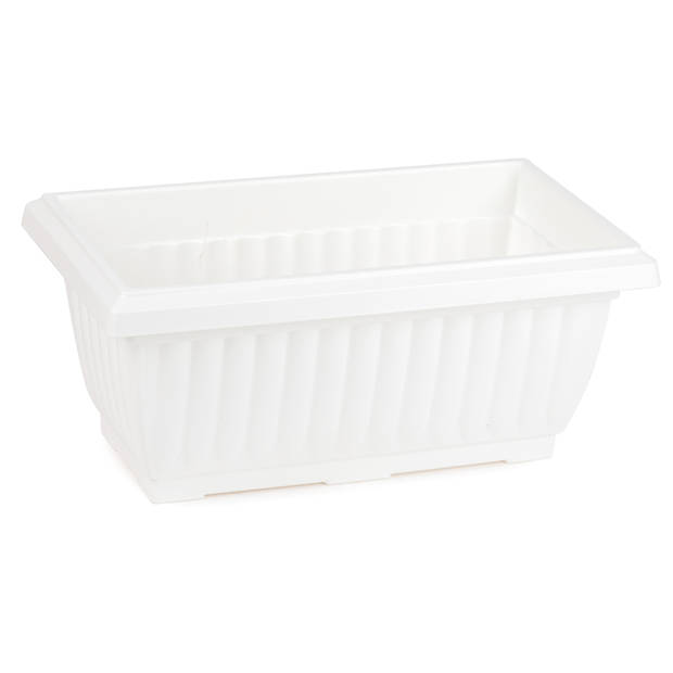 Plasticforte Plantenpot/bloempot Windsor - buiten - kunststof - wit - L33 x B18 x H15 cm - Plantenpotten