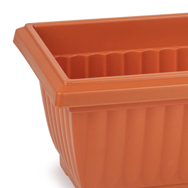 Plasticforte Plantenpot/bloempot Windsor - buiten - kunststof - terracotta - L33 x B18 x H15 cm - Plantenpotten