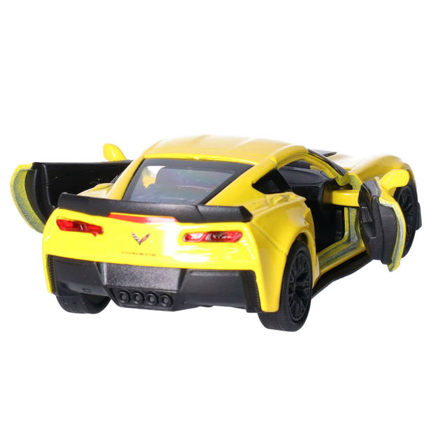 Welly Speelgoed Chevrolet auto - geel - die-cast metaal - 11 cm - Model Corvette - Speelgoed auto's