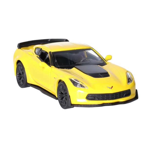 Welly Speelgoed Chevrolet auto - geel - die-cast metaal - 11 cm - Model Corvette - Speelgoed auto's